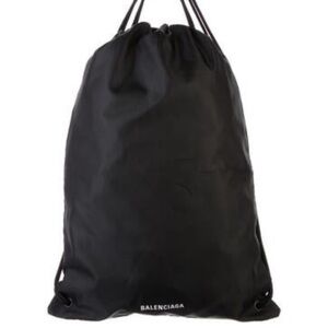 Balenciaga Black Drawstring Backpack